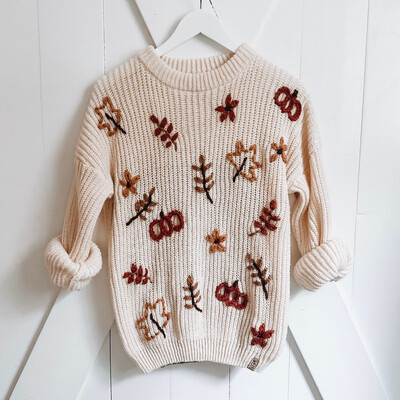 Adult Fall Personalized Hand-Embroidered Sweater