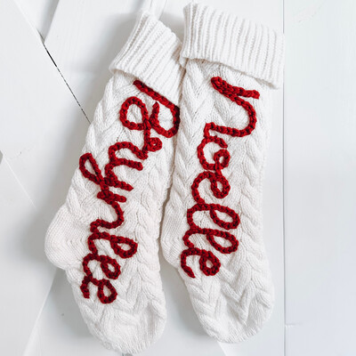 Hand-Embroidered Christmas Stockings