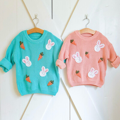 Kids Easter Bunny Carrot Sweater
