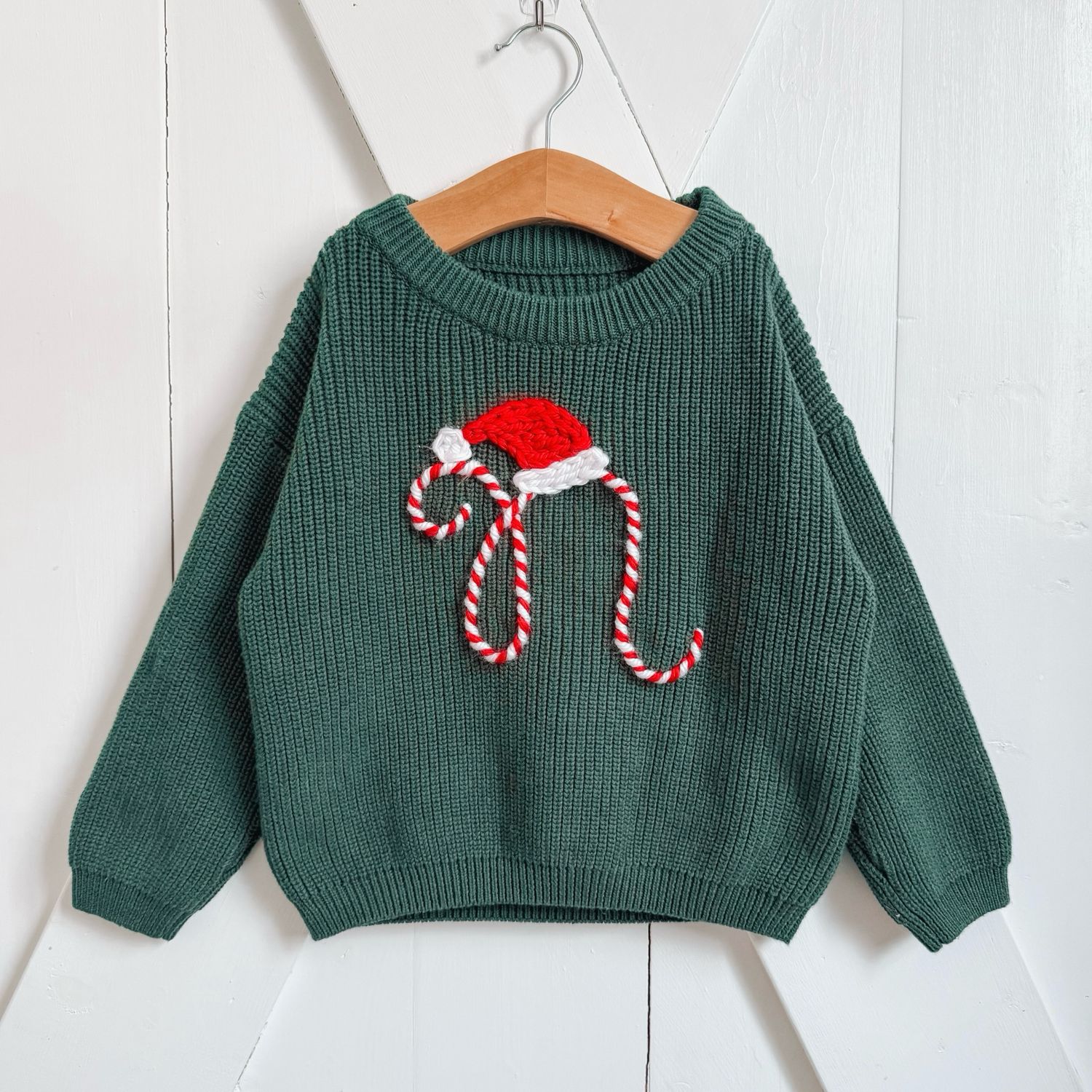 Candy Cane Letters Sweater