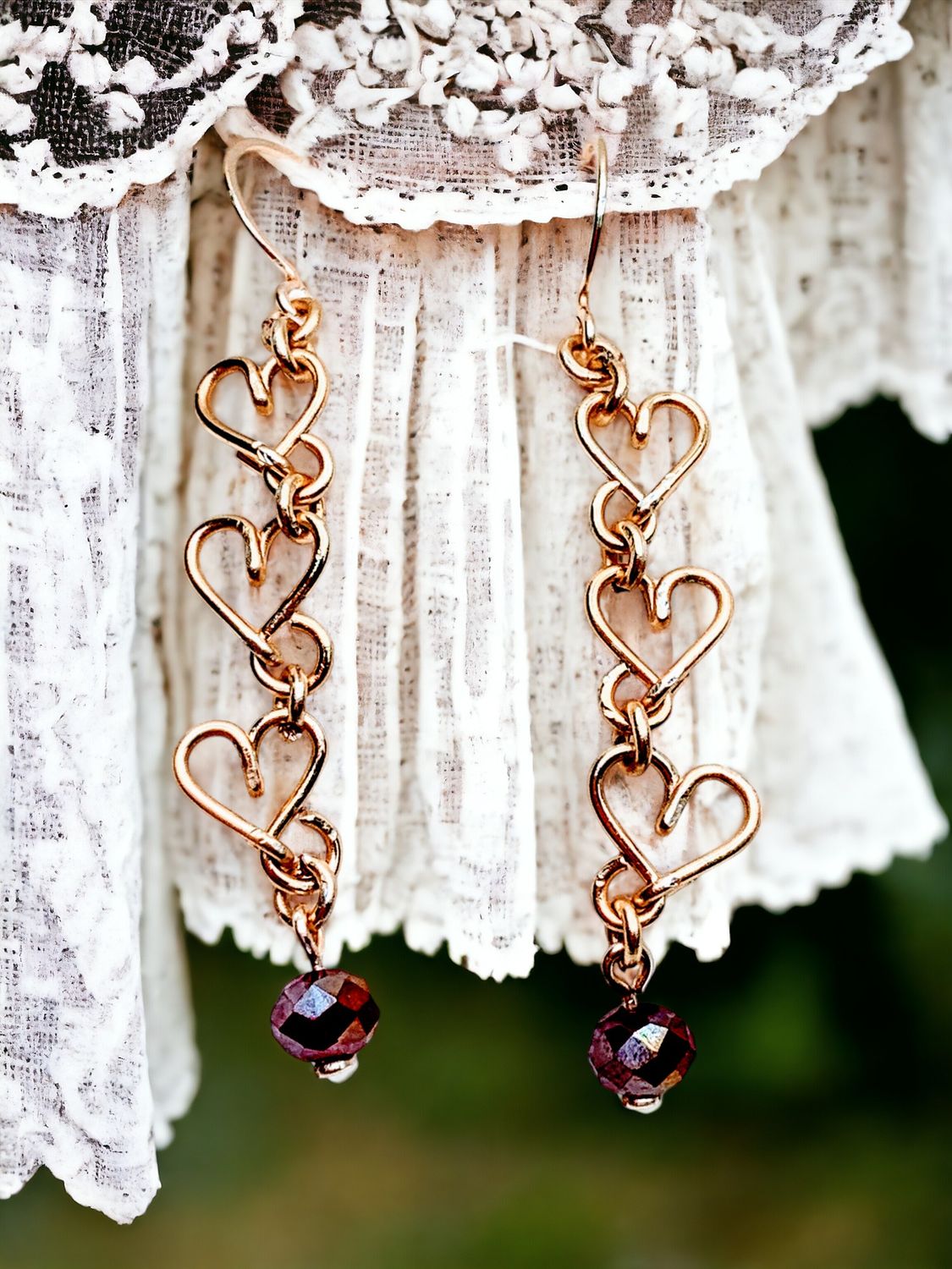 &quot;Cascading Hearts&quot; Earrings - Made to Order
