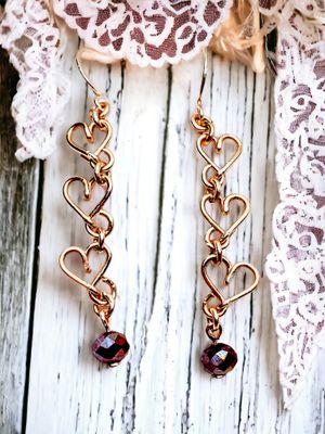 &quot;Cascading Hearts&quot; Earrings - Made to Order