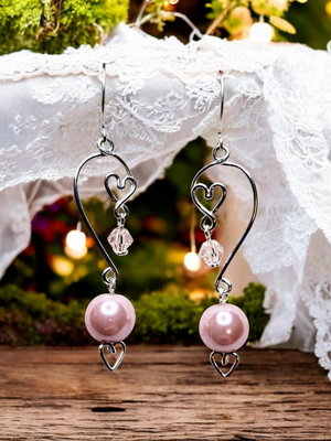 &quot;Heart-to-heart&quot; earrings in Sterling Silver