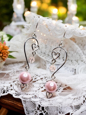 &quot;Heart-to-heart&quot; earrings in Sterling Silver