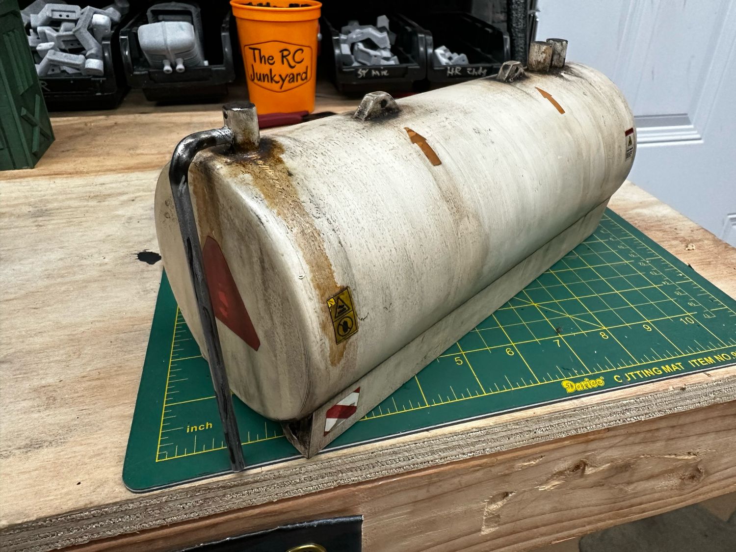 Weathered 1/14 scale Fuel Tank for Diorama, Printed in PLA