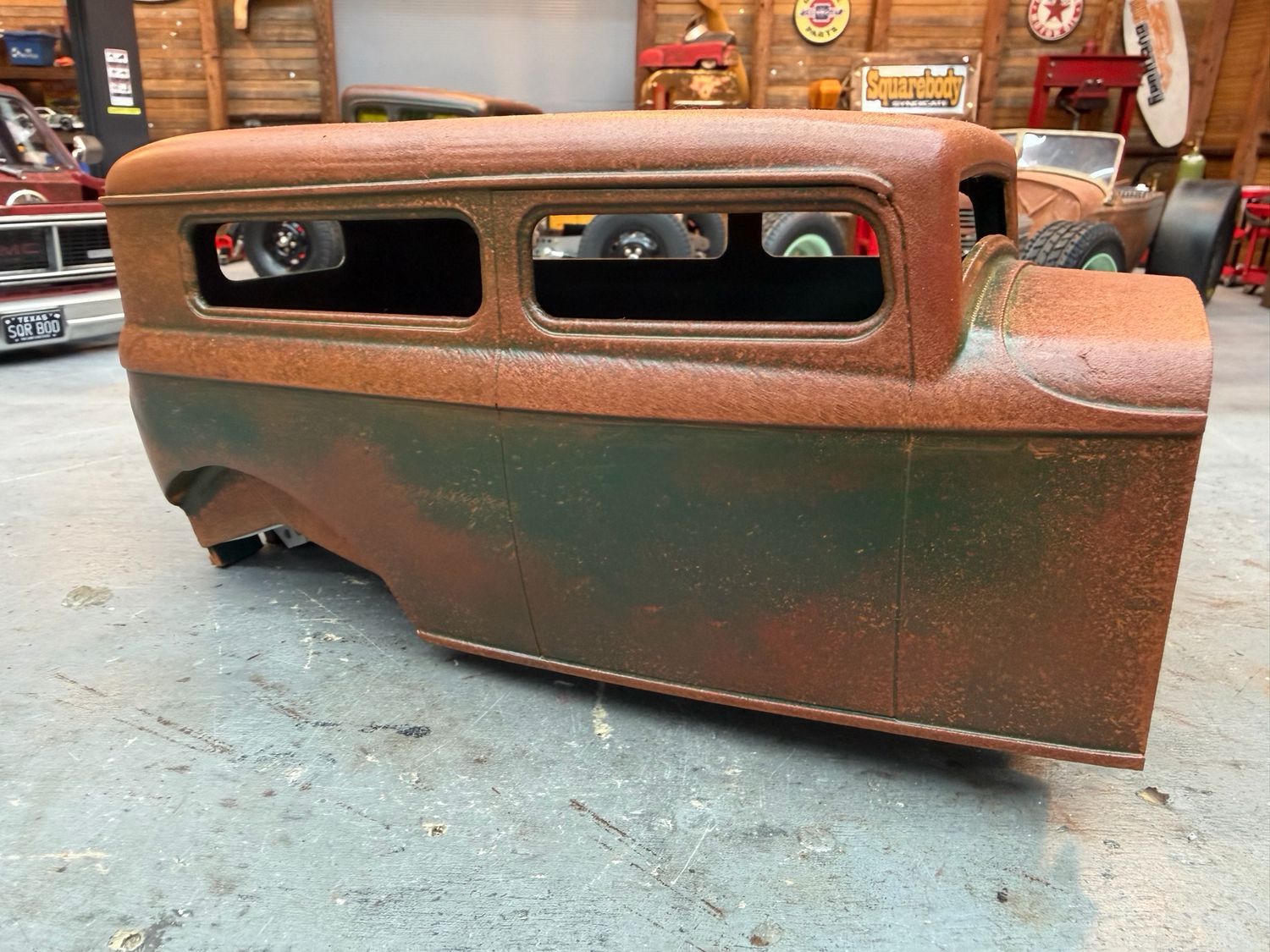 Test Sedan body and floor, weathered, signed &amp; dated 1