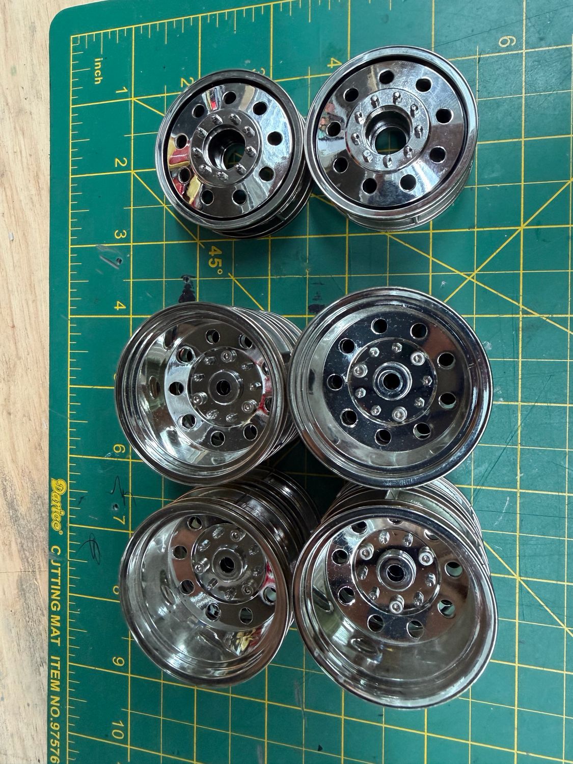 Tamiya 1.7 Semi Stock wheels, Mounted, never ran