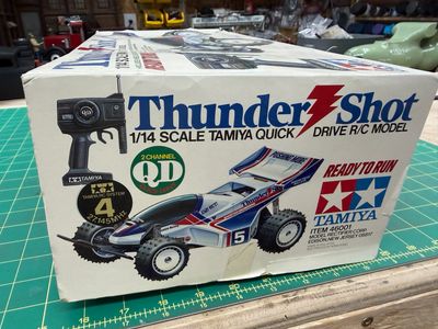Vintage Tamiya Quick Drive Thunder Shot RC in box 1988