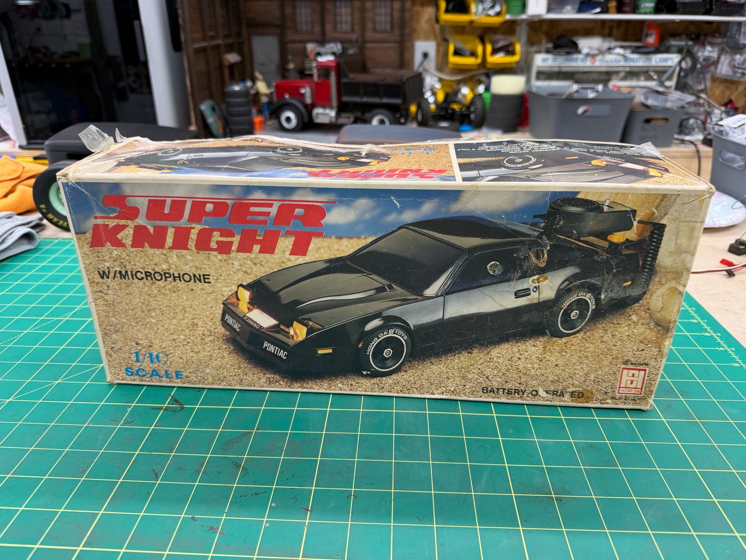 Vintage 80's Super Knight RC Car, Incomplete Trans Am Pontiac 1/10