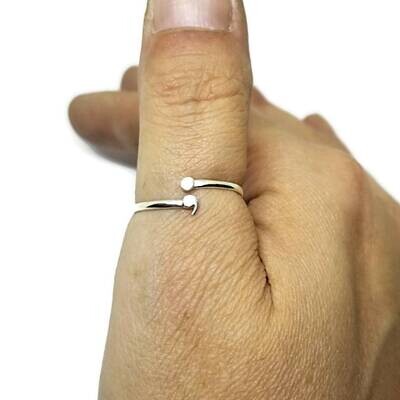 Sterling Silver Adjustable Semicolon Ring