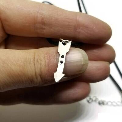 Sterling Silver Arrow Semicolon Necklace