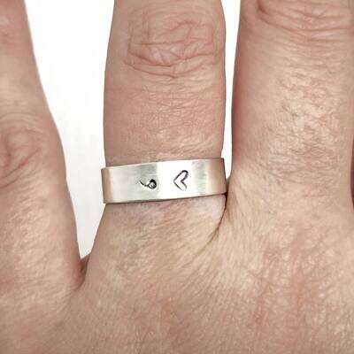 Sterling Silver Wide Band Semicolon Ring