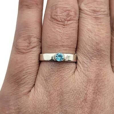 Sterling Silver Low Profile Gemstone Ring