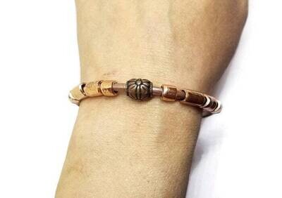 Copper Bead Cuff Bracelet