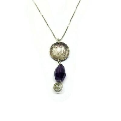 Faceted Amethyst Sterling Silver Pendant