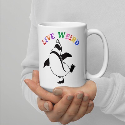 Live Weird Moe the Penguin Mug