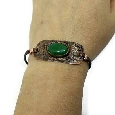 Green Aventurine Copper Bracelet