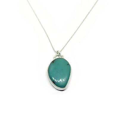 Genuine Turquoise and Sterling Silver Pendant