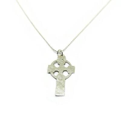 Sterling Silver Textured Celtic Cross Pendant