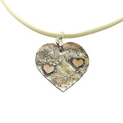 Sterling Silver and Copper Heart Pendant