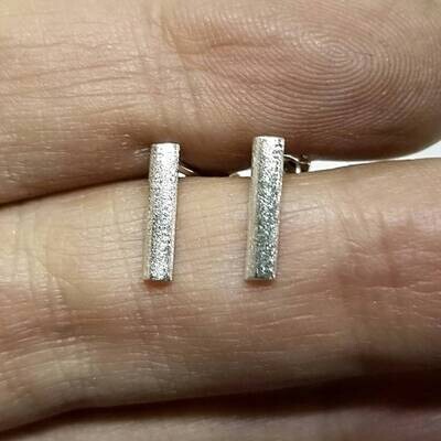 Sterling Silver Stardust Bar Earrings