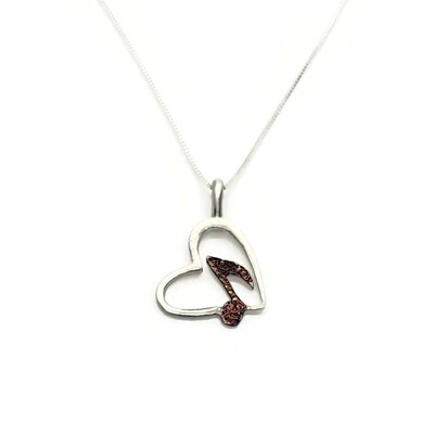 Sterling Silver Music Note in a Heart Pendant