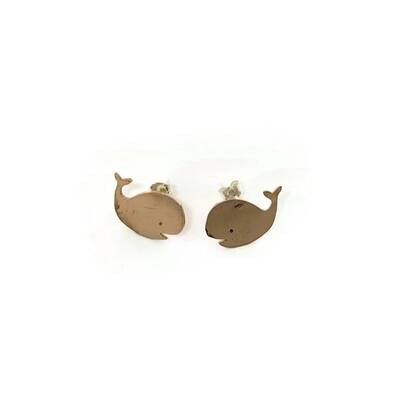 Copper Whale Earrings