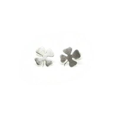 Sterling Silver Four Leaf Clover Earrings