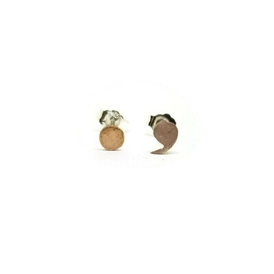 Large Copper Semicolon Stud Earrings