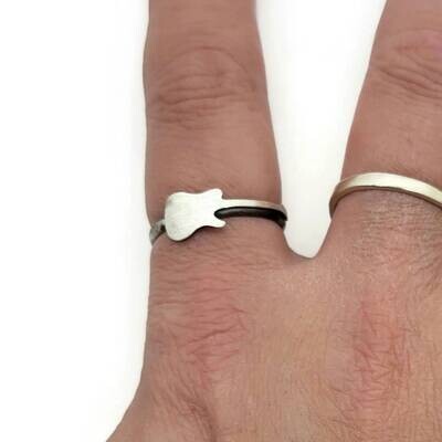 Sterling Silver Thin Band Guitar Ring