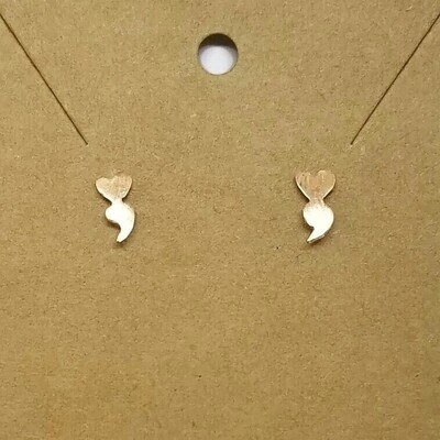 Copper Heart Semicolon Earrings
