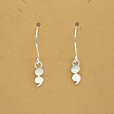 Sterling Silver Semicolon Dangle Earrings