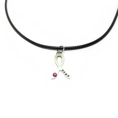 Sterling Silver Breast Cancer Awareness Necklace
