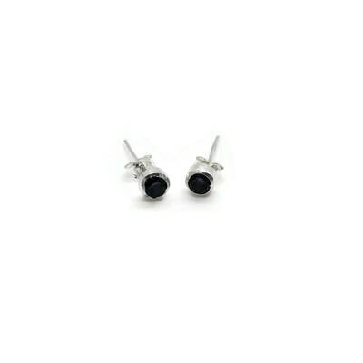 Sterling Silver Bezel Set Birthstone Earrings