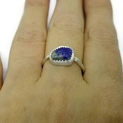 Sterling Silver Lapis Lazuli Nugget Ring, US Size 10