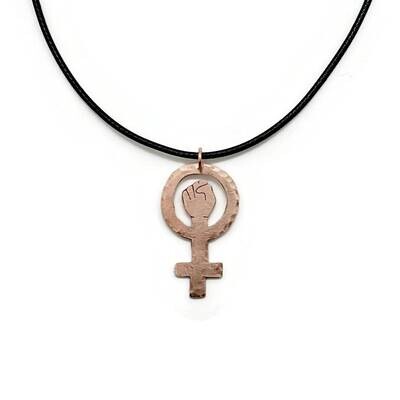Copper Feminist Fist Symbol