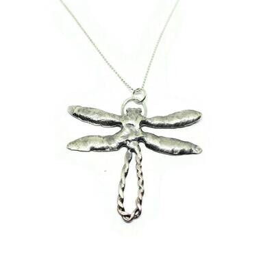 Sterling Silver and Copper Dragonfly Pendant