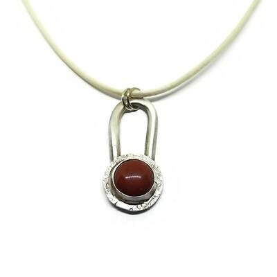 Red Sandstone Sterling Silver Pendant, One of a Kind Necklace, Ready to Ship