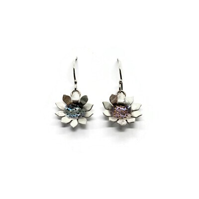 Sterling Silver Sunflower Dangle Earrings