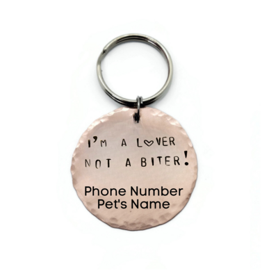 I'm a Lover, Not a Biter! Pet ID Tag