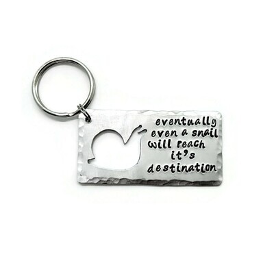 Snail Quote Aluminum Keychain