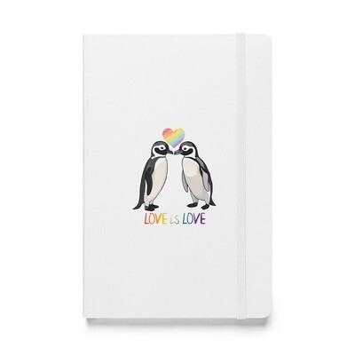 Love is Love Alfred &amp; Oliver Penguin Hardcover Bound Notebook