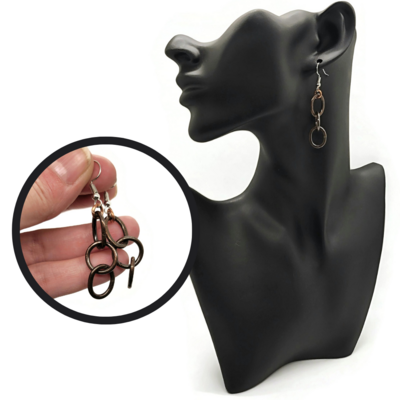 Large Link Copper Dangle Earrings