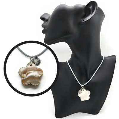 Flower Mother of Pearl Pendant with Shell Charm