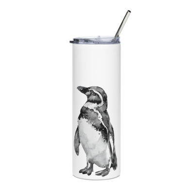 Watercolor Moe the Penguin Stainless Steel Tumbler