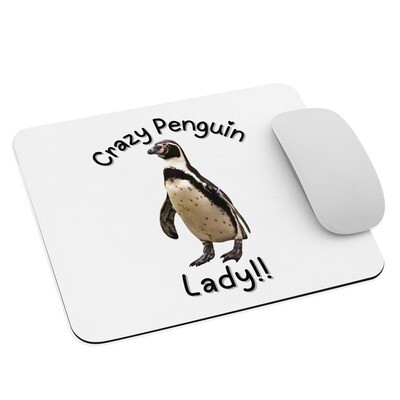Crazy Penguin Lady Mouse Pad