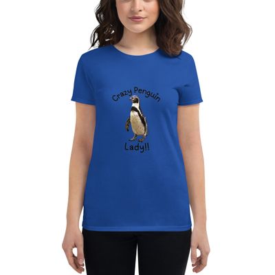 Crazy Penguin Lady Women&#39;s Fitted Tee