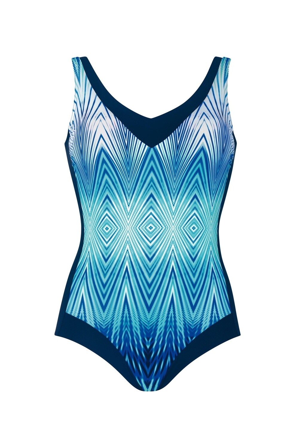 Sunflair Blue Zigzag V neck