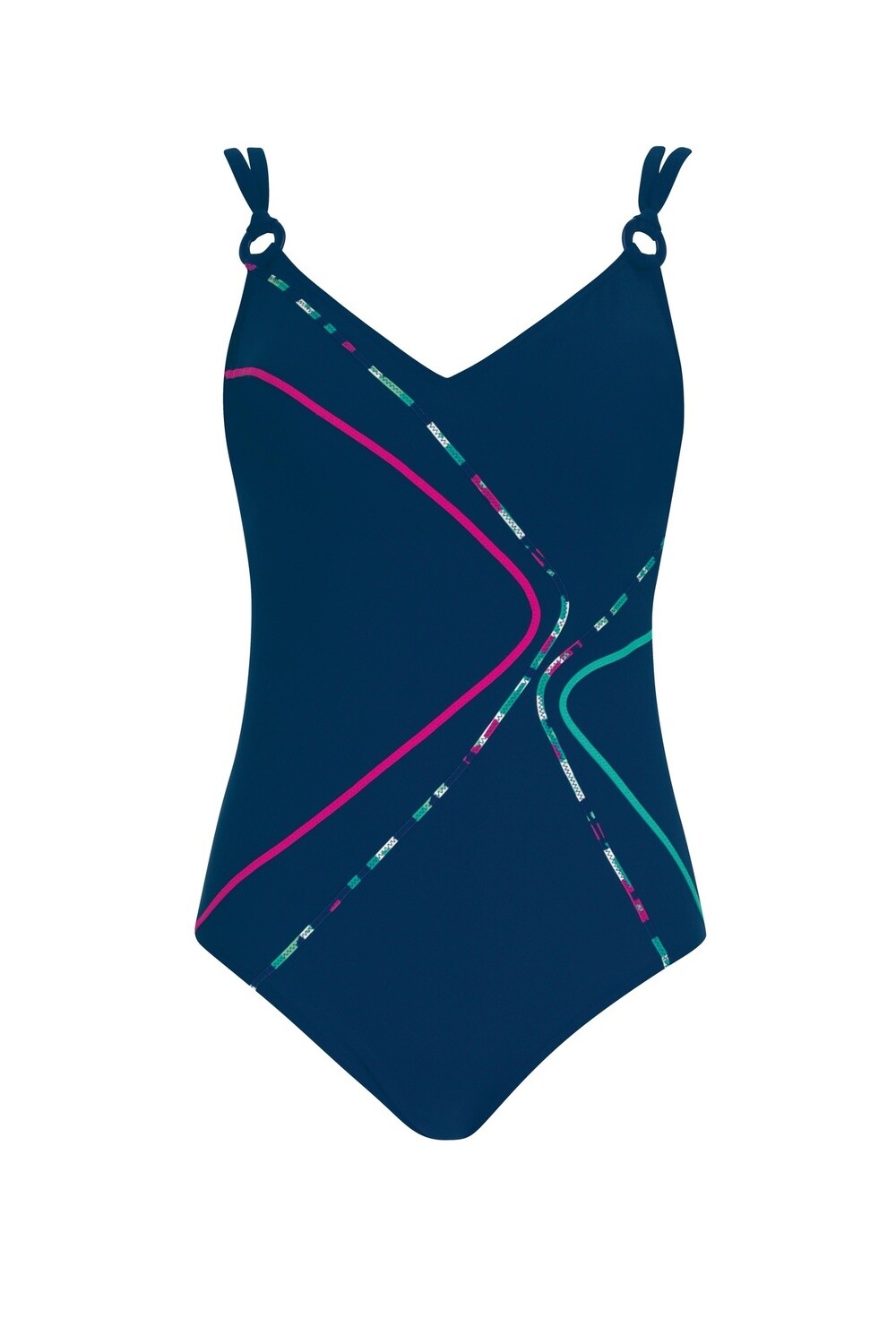 Sunmarin Navy with stripe One Piece