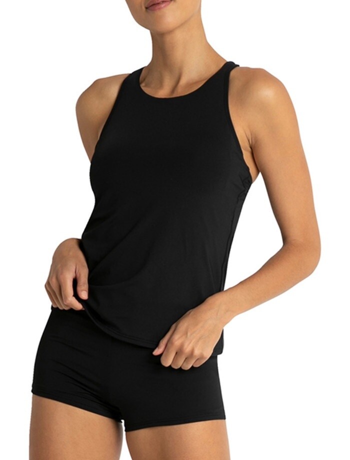 Sunseeker Basix Mast High Neck Singlet - Black